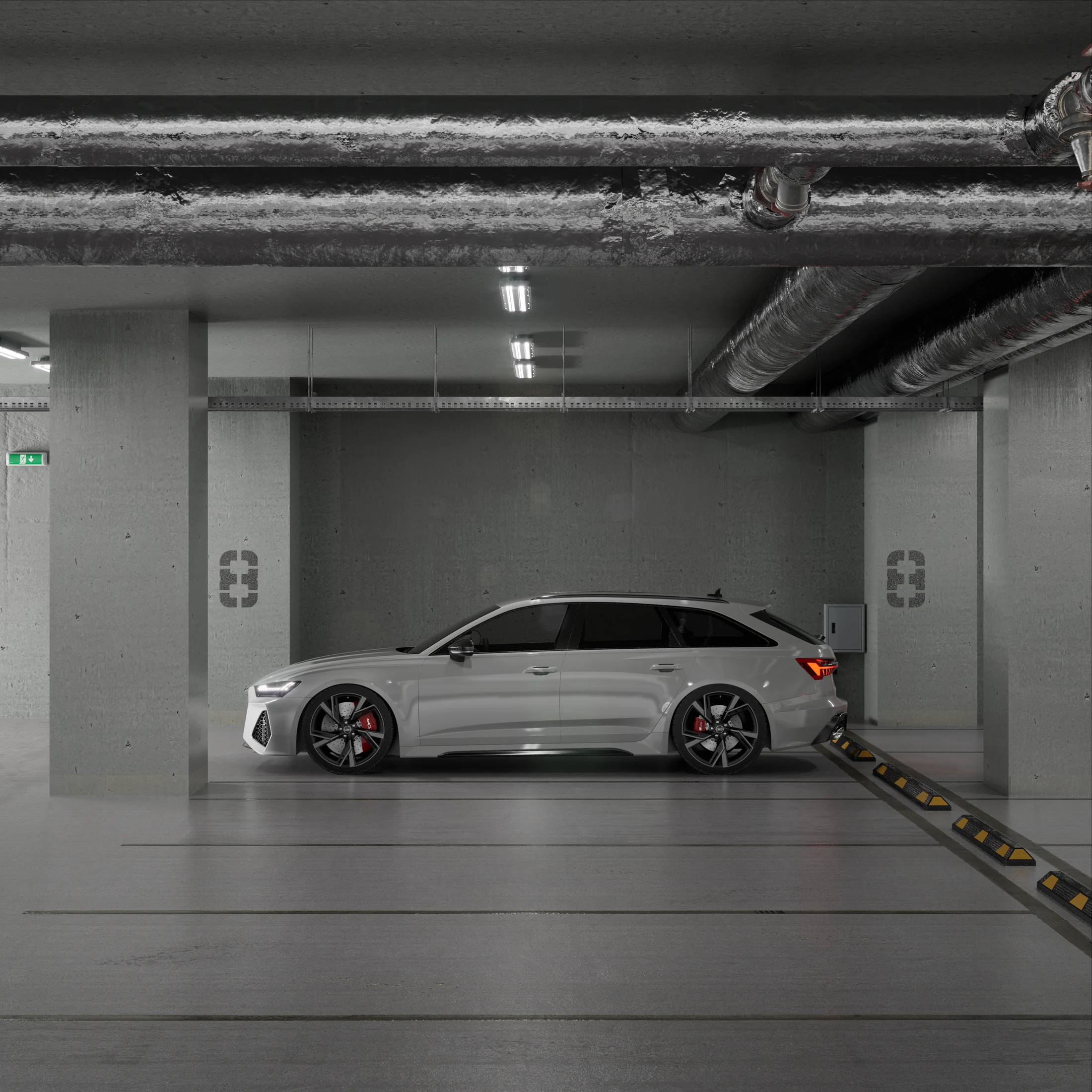 Atmosphärische 3D-Visualisierung eines Fahrzeugs – Ansicht 2