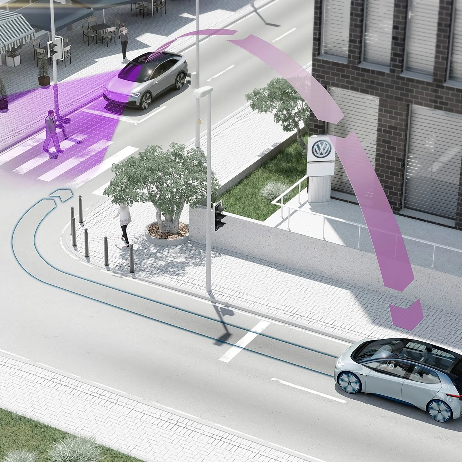 Visualisierung eines Volkswagen Fahrzeugantriebs im transparenten Fahrzeugmodell – Ansicht 4
