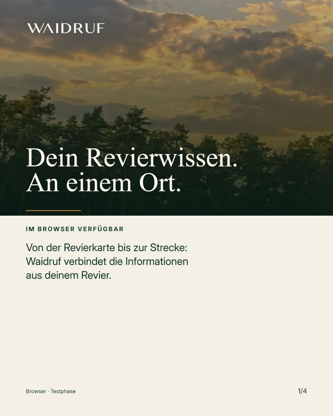 Waidruf-Kommunikationsmotiv zum gemeinsamen Revierwissen