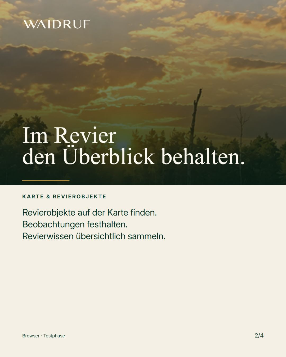 Waidruf-Kommunikationsmotiv zur Revierkarte